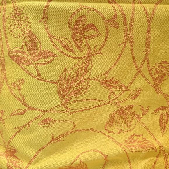 Garnier linge de table Thiebaut Cotton French Tablecloth yellow orange 67x94 new - Picture 9 of 10
